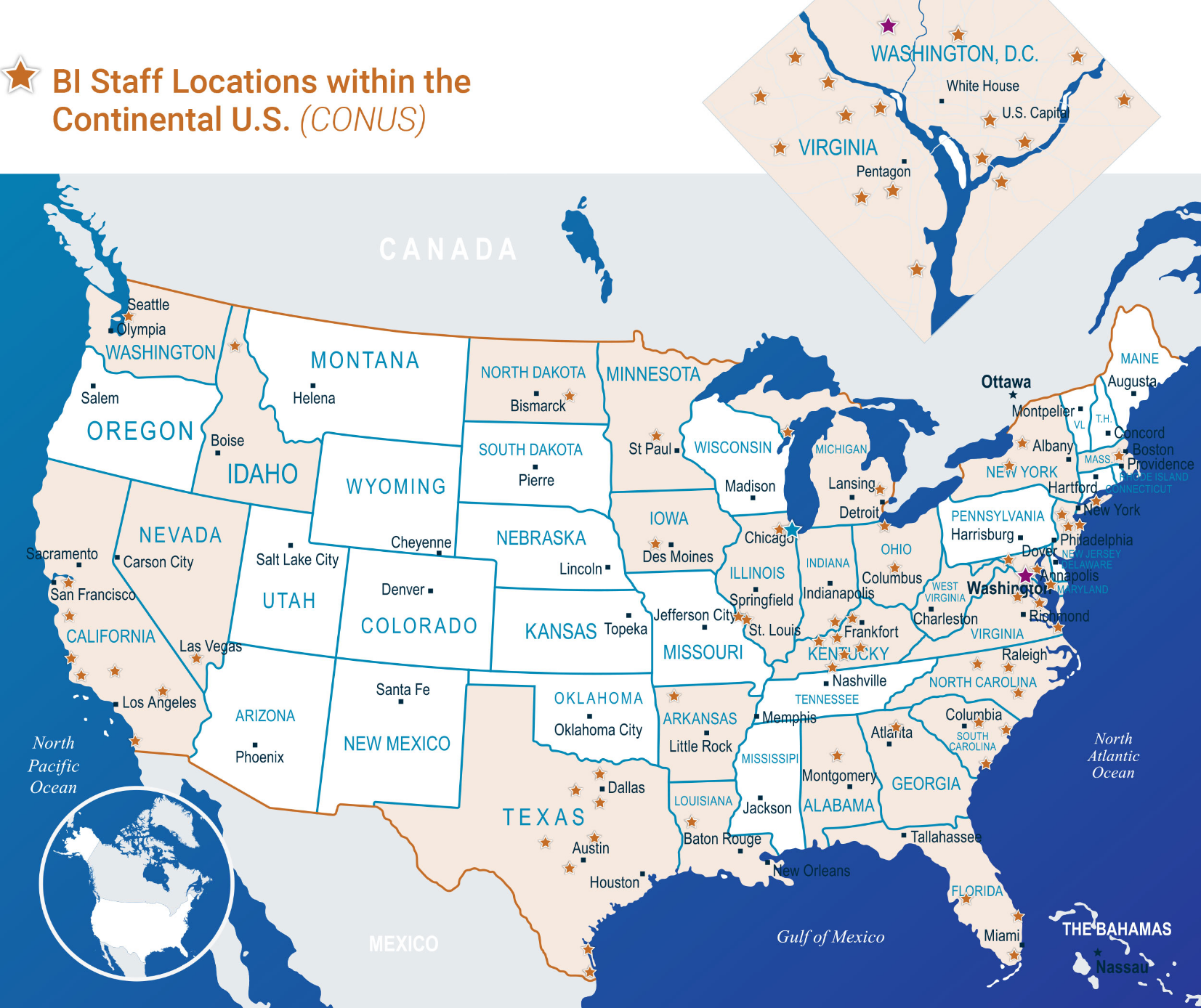 BI Staff Locations Map