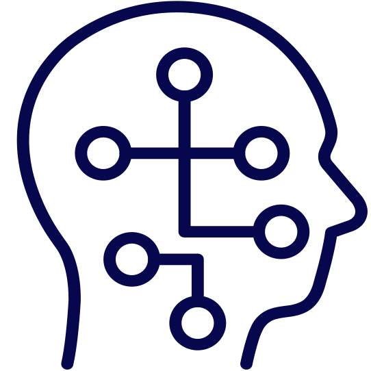 Icon: human head outline with dots connected by lines within it