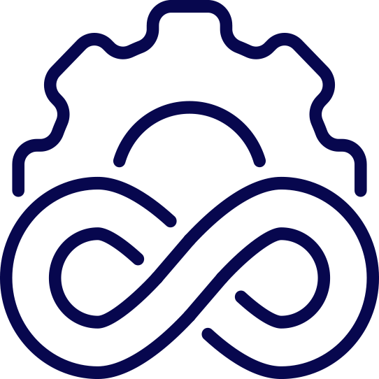 Icon: Gear and infinity symbol