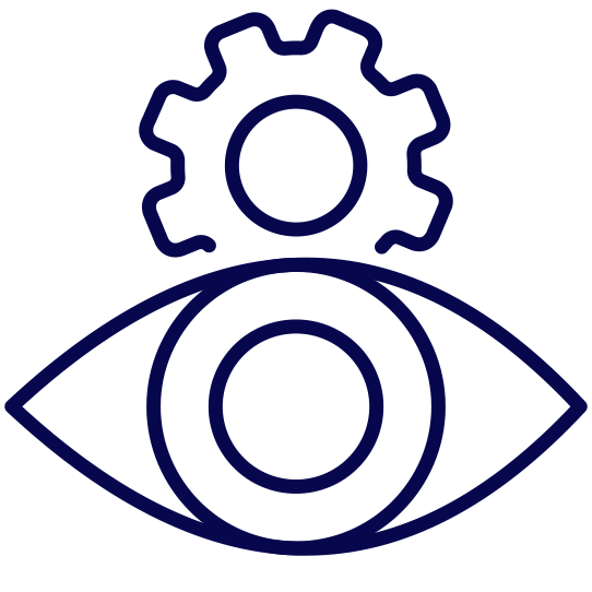 Icon: gear and eye