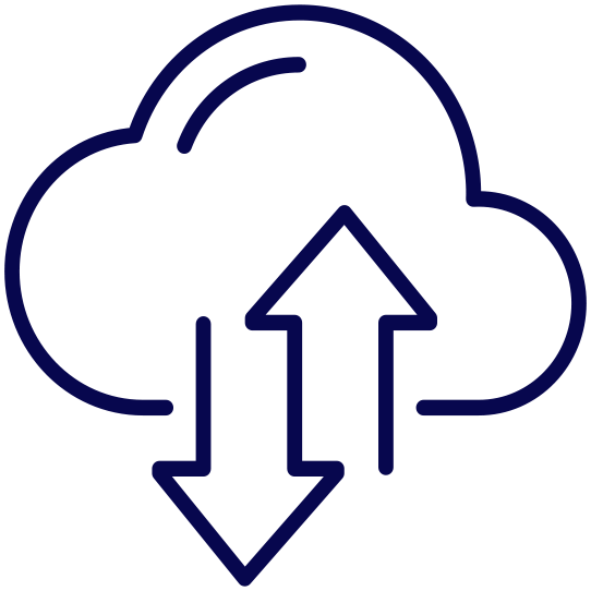 Icon: cloud with down and up arrows