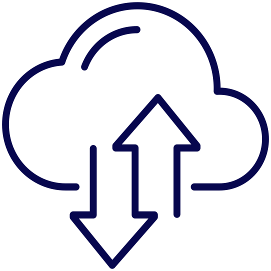 Icon: cloud with down and up arrows