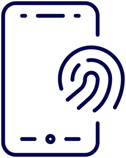icon: mobile phone with fingerprint