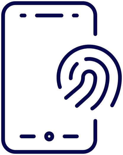 icon: mobile phone with fingerprint